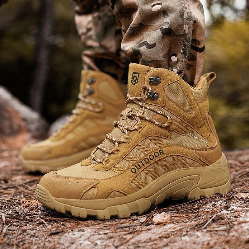 High-quality Waterproof Boots for Men Platform Tactical Boots Plus Size Outdoor Sports Hiking Boots Men Botas Senderismo Hombre