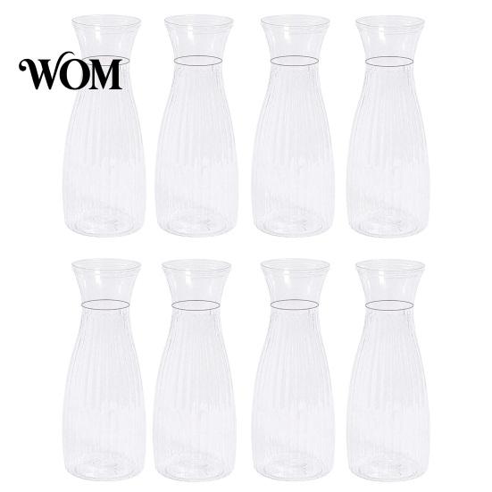 Trendy Flower Container Clear Bud Vase, Plastic Transparent Modern Smooth Finish Vase Table Centerpiece for Home Party Wedding Decor Elegant