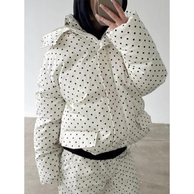 Women Loose Drawstring Striped Warm Thick Hooded Winter Puffer Coat