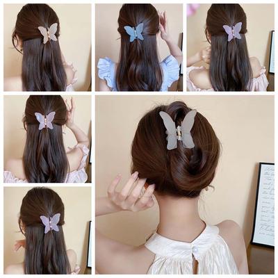 Acrylic Hairpin Frosted Butterfly Hair Claw Animals Large Shark Clip Butterfly Hair Clip Daily