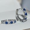 S925 Sterling Silver Earrings For Women With Round Sapphire Gemstones  Fine Jewelry Wedding Gift Party