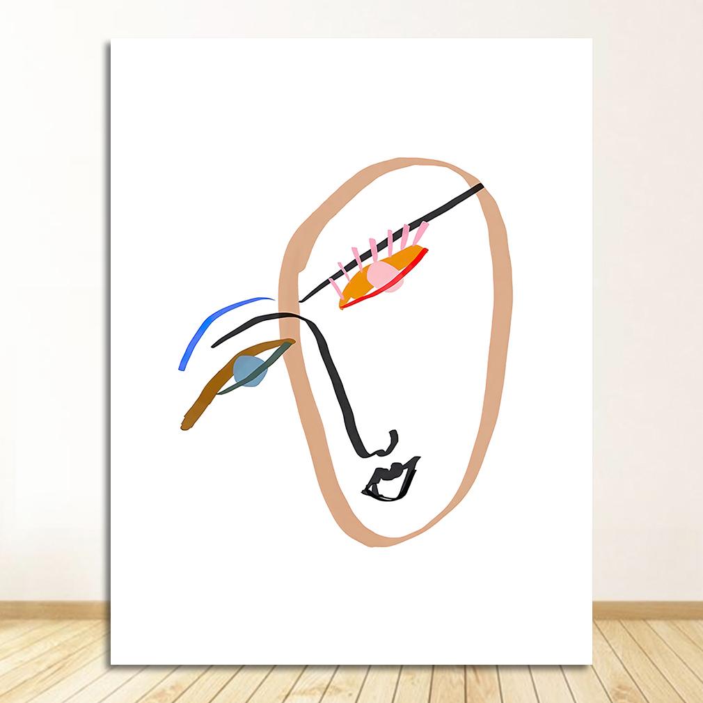 Pittura su Tela Arte da Parete Stile Rosa Lettera Lucky You Immagini Per Soggiorno Moderno Decorativo Nordico Astratto Poster Linea Faccia