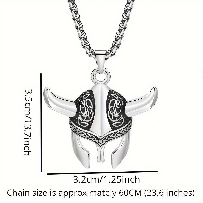 Vikings Mask Helmet Pendant Necklace Nordic Celtic Knot Necklaces For Men Vintage Amulet Jewelry Gift