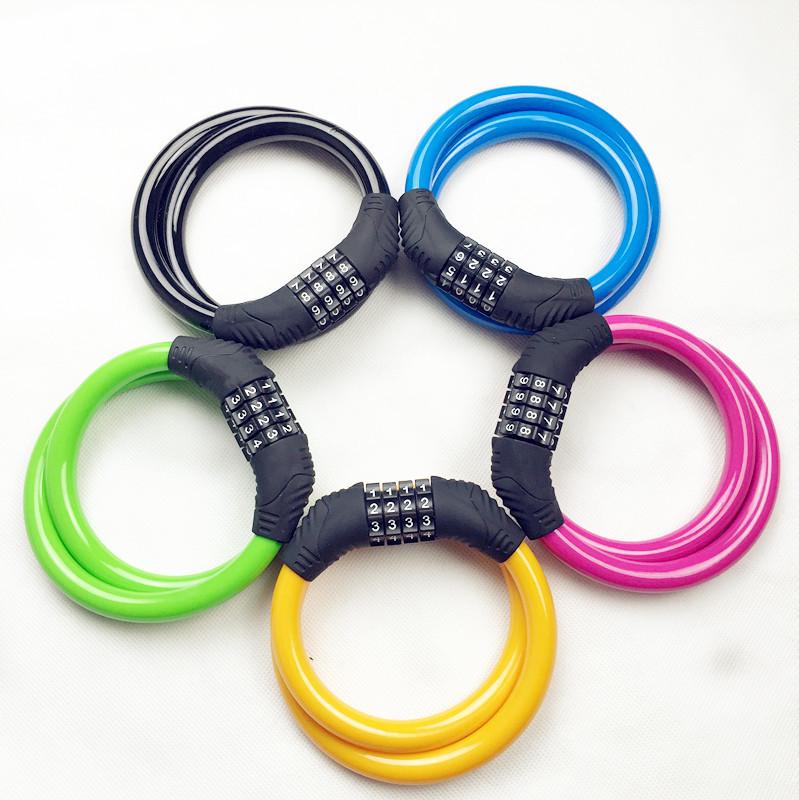Mountain Bike Colorful Anti-Theft 4-Digit Steel Wire Combination Lock