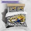 3pcs Duvet Cover Set (1*Duvet Cover + 2*Pillowcase, Without Core), Custom Name DRAGON BALL Pattern Bedding Set, Home Bedroom Decor Gift