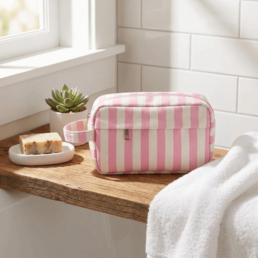Waterproof Oxford Fabric Toiletry Organizer Zipper Cosmetic Pouch Convenient Storage Bag Home