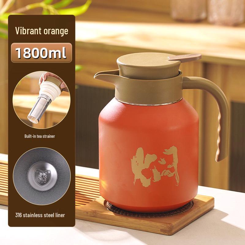 316 Stainless Steel White Teapot Thermos: Durable Tea & Water Separator with Long-lasting Inner Liner