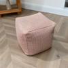 Large Capacity Square Pouf Cover Removable No Fillings Storage Leg Bench Non-Slip Minimalist Shoe-changing Stool Bedroom