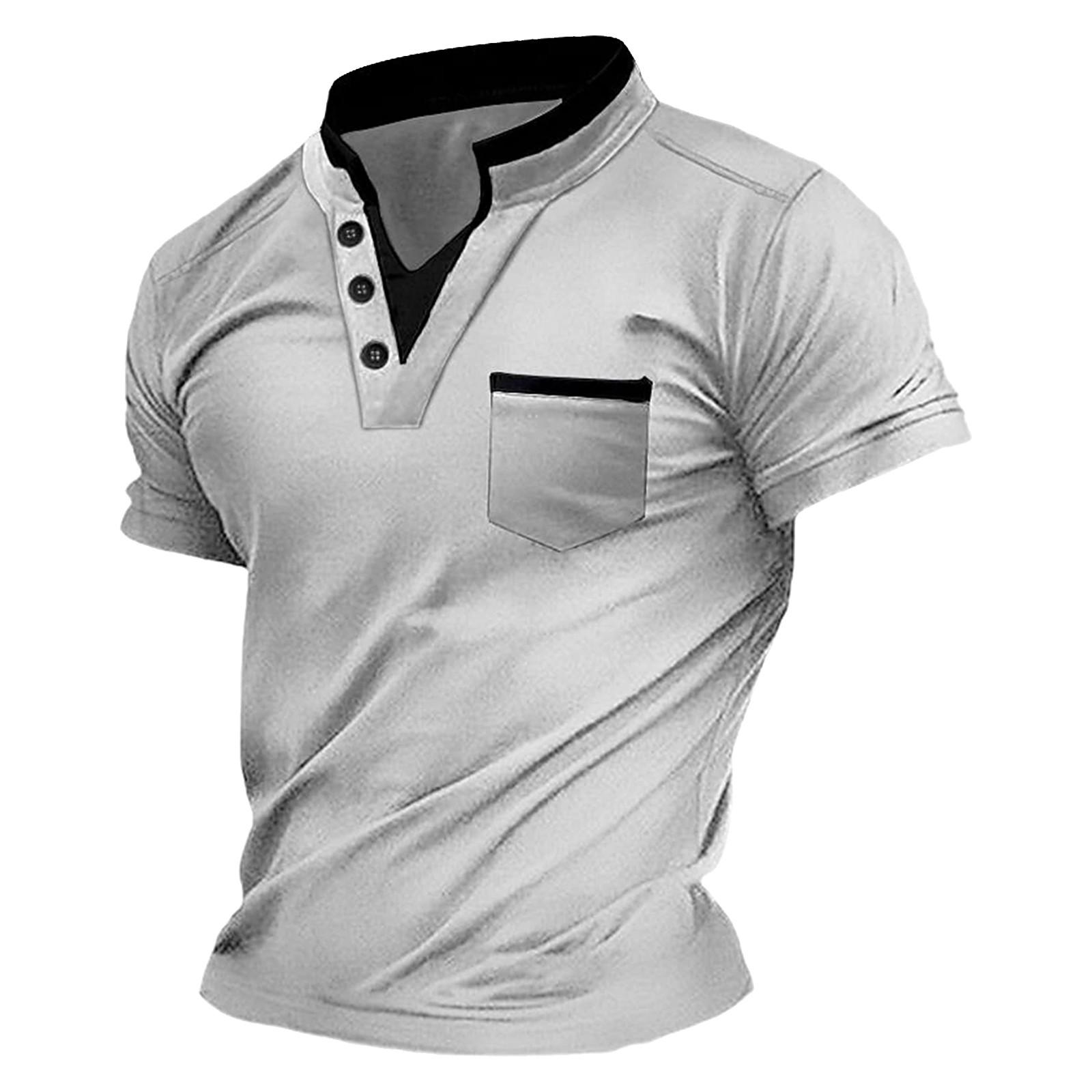 

Мужская однотонная новая мужская повседневная футболка с v-образным вырезом, топ M