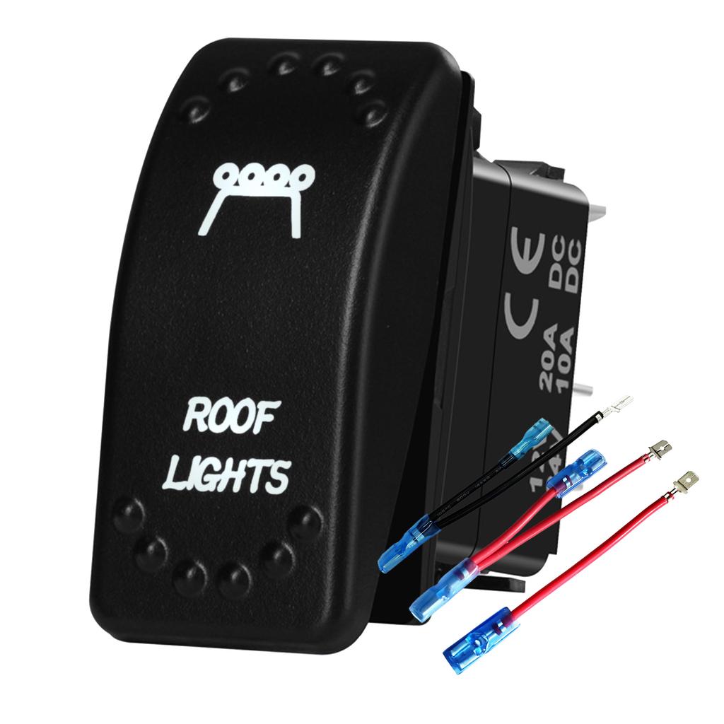 Waterproof White LED Rocker Switch for Light Bar Spot Lights 5P/7P ON-OFF-ON 12V/24V Heavy Duty for Car Boat Truck SUV 4x4 Hilux