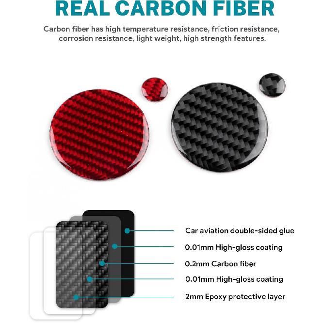 AIRSPEED Carbon Fiber for Mazda 3 Axela -2025 Center Console Multimedia Knob Button Cover Interior Trim Accessory, Black