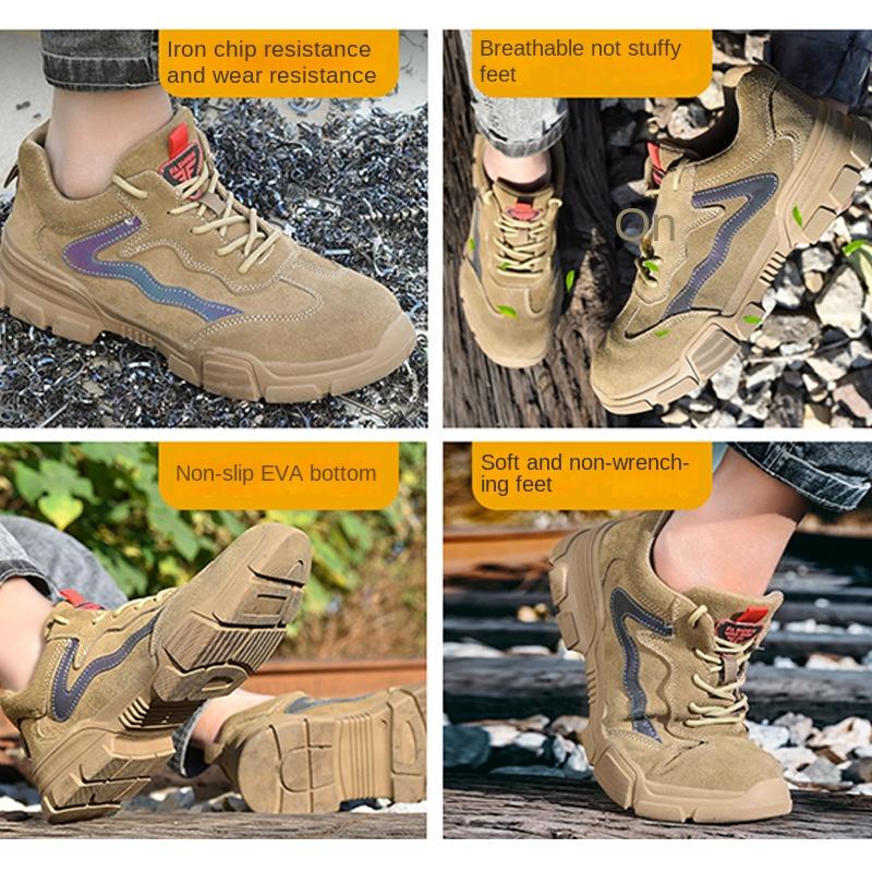 Herren Anti-Quetsch- und Anti-Stich-Sicherheitsschuhe Atmungsaktive Rutschfeste Schutzschuhe