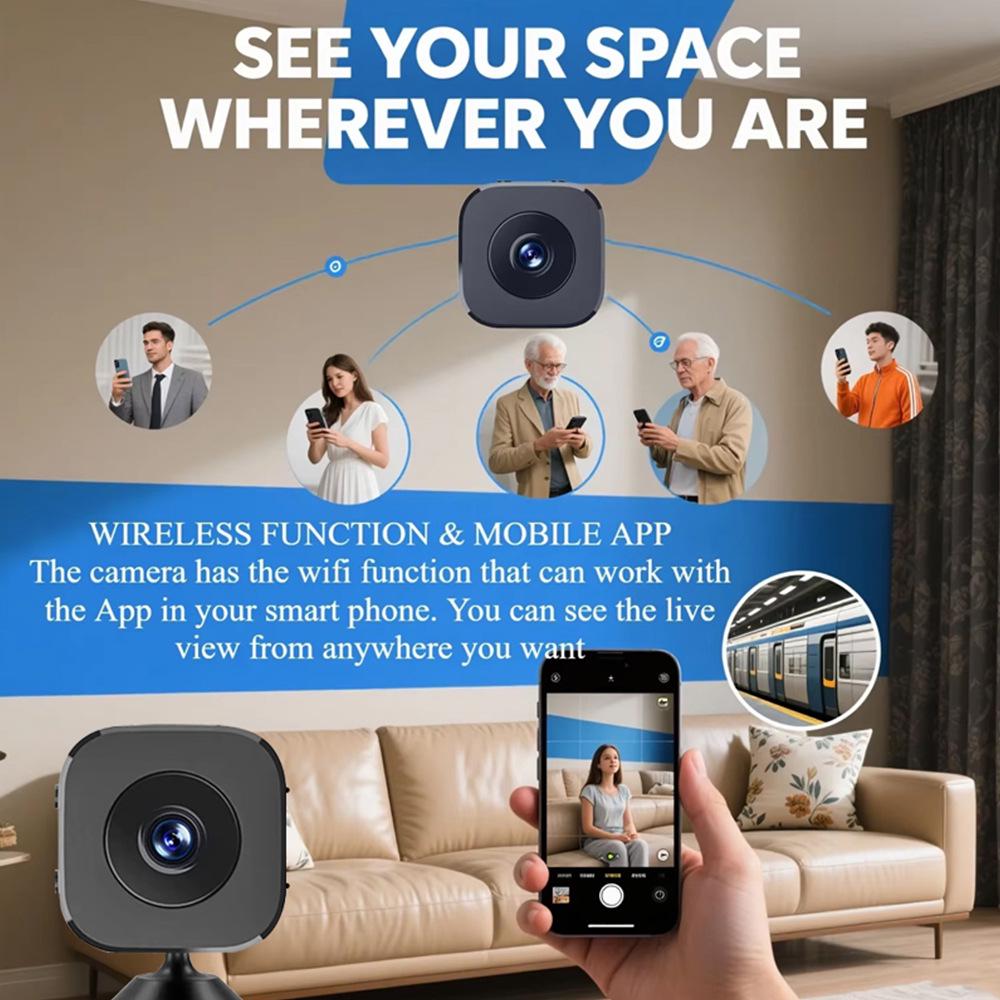 WiFi HD Smart Home Surveillance Camera with Real-time Remote Viewing for Indoor/Outdoor Security
