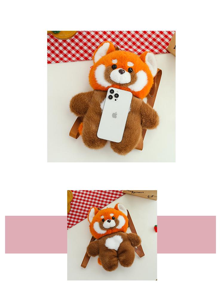 Adorable Plush Panda and Raccoon Backpack - Cute Cartoon Style for Kids