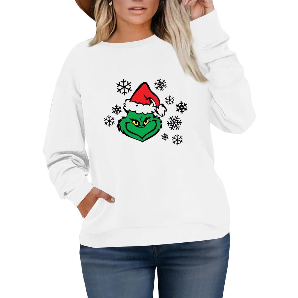 Women's Fashionable Casual Plus-Size Long Sleeve Pullover Printed Sweatshirt