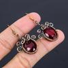 Garnet Jewelry, 999 Copper Wire Wrapped Earrings, Handmade Gemstone Jewelry Earrings For Memorial Day