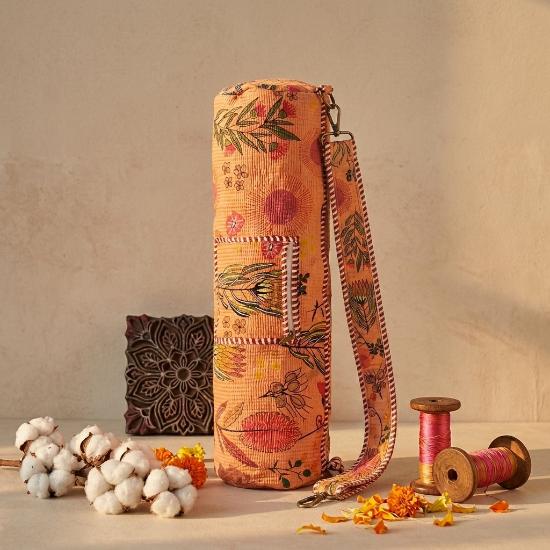 Yoga Mat Bag usalover925 Multicolor Cotton Floral Print Yoga 11