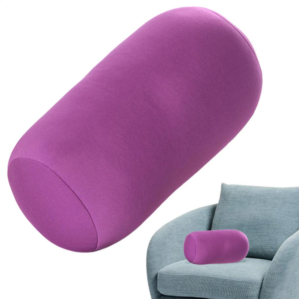 Microbead Pillow Soft Head Pillow Cylindrical Pillow Microbead Back Cushion Roll Pillow Convenient Travel Office Nap Cushion