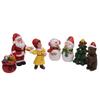 Santa Claus and Snowman Figurines with Christmas Ornaments, Brown Bear Gift Bag & Micro Landscape Pendant
