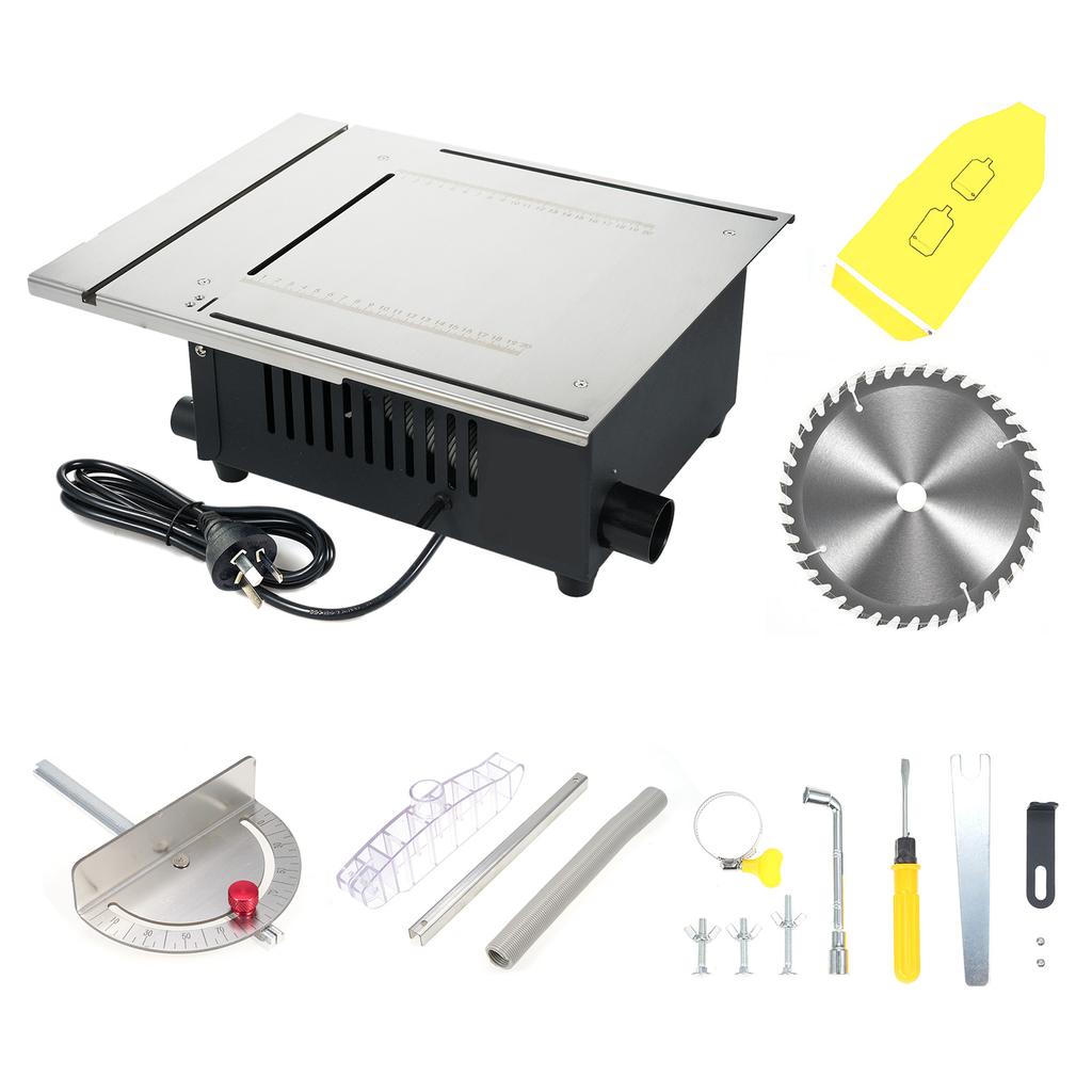 Tragbare Tischkreissäge, 1600 W, kompakte Tischkreissäge, 5000 U/min, Tischkreissäge mit 40T-Sägeblatt und Sicherheitsschalter, Staubschutz