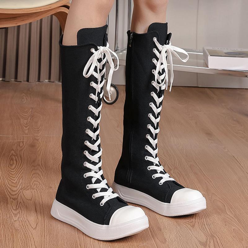 

Женские парусиновые туфли Кроссовки с высоким верхом Персонализированные Роскошные Скейтборд Кеды Шнуровка Повседневная Мода Уличные Ботинки Большой Размер 43 43 чёрный