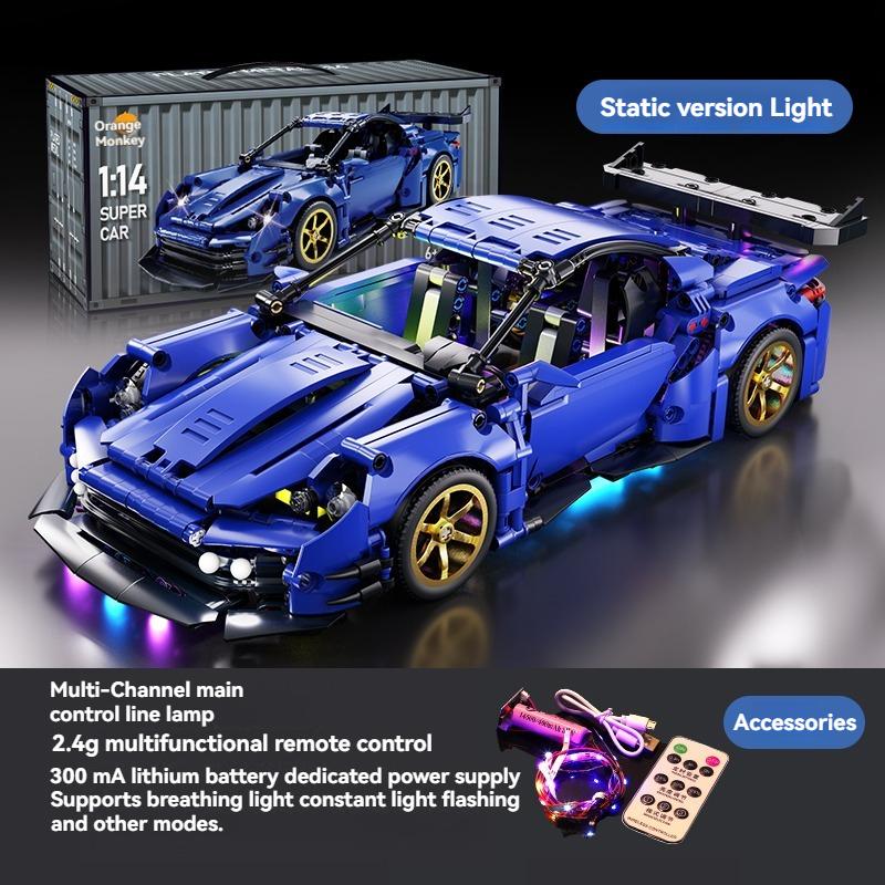 DIY Technical Super Speed Sport Car Building Blocks MOC Assemble Bricks Racing Vehicle Toys  Birthday Halloween Christmas Gifts