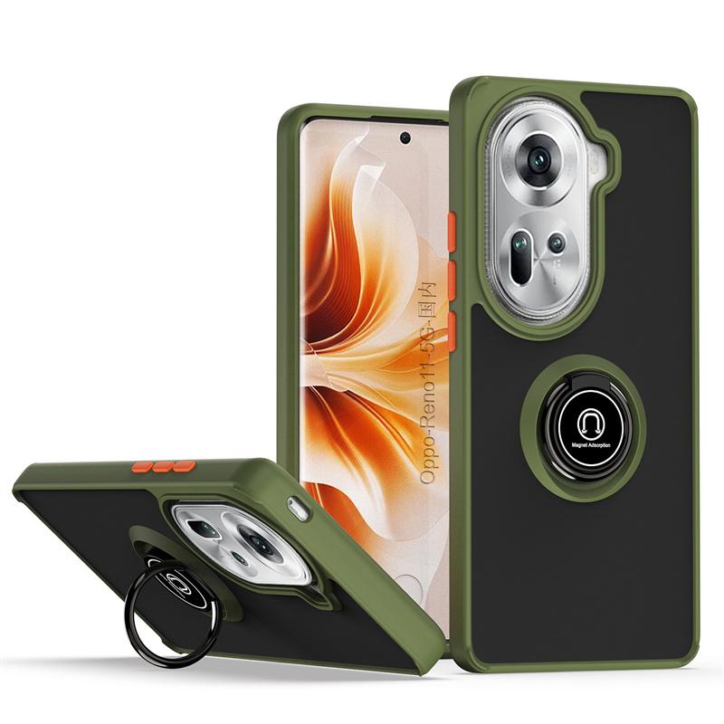 Armor Case for OPPO Reno 11 Pro 5G Reno11 F 11F Reno 10 Pro+ 8 8T 5G Cover Magnetic Ring Stand Holder Business Full Protection