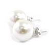 Les Trésors De Lily [G5551] - 'Perla' Elfenbeinweiß Silber Ohrringe - 10 mm