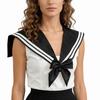 Black Striped Sailor Fake Collar Cape Bow Tie Retro False Tie Neckwear  Scarf Accessories