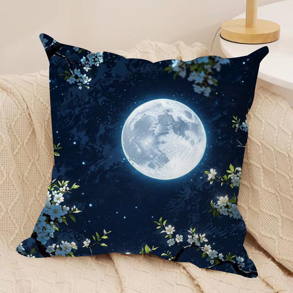 Magic Psychedelic Moon Cushion Cover Pillowcase Ultra Soft Skin Friendly Fabric Cloud Like Comfort Concealed Zipper