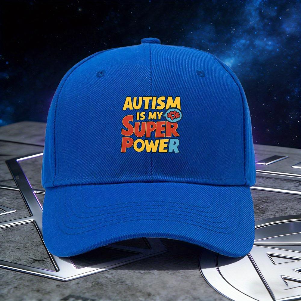 Pc Adjustable Denim Baseball Cap with Autism Is My Superpower Print Lightweight Printed Womens Hat Superpower Mens Tre
