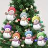 7 Pcs Snowman Christmas Ornament Personalized Family Name Acrylic Snowman Christmas Hanging Decoration for Xmas Tree Holiday Party Decor