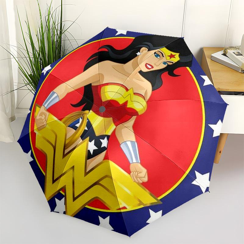 

1pc Wonder Woman Logo Umbrella with Plastic Handle,Cartoon Pattern,Suitable for All Seasons Multi-functional Umbrella344