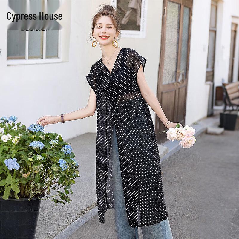 Women s Fashion V-Neck Loose Slit Shirt XXL