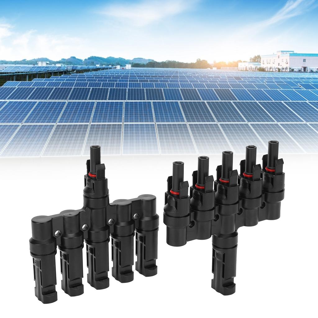 2Pcs Branch Connector 5 To 1 Photovoltaic Cable Connecting Pipe for Solar Energy Panel