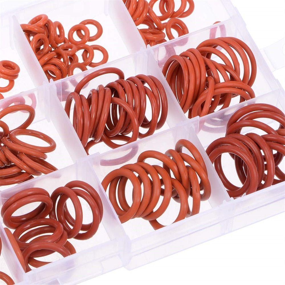 Metric Silicone Rubber High Pressure Assortment Kit O-Ring Sealing Gaskets O-Ring Washer Oring