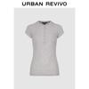 UR Women's 2025 Fall Slim-Fit Round Neck Button T-Shirt
