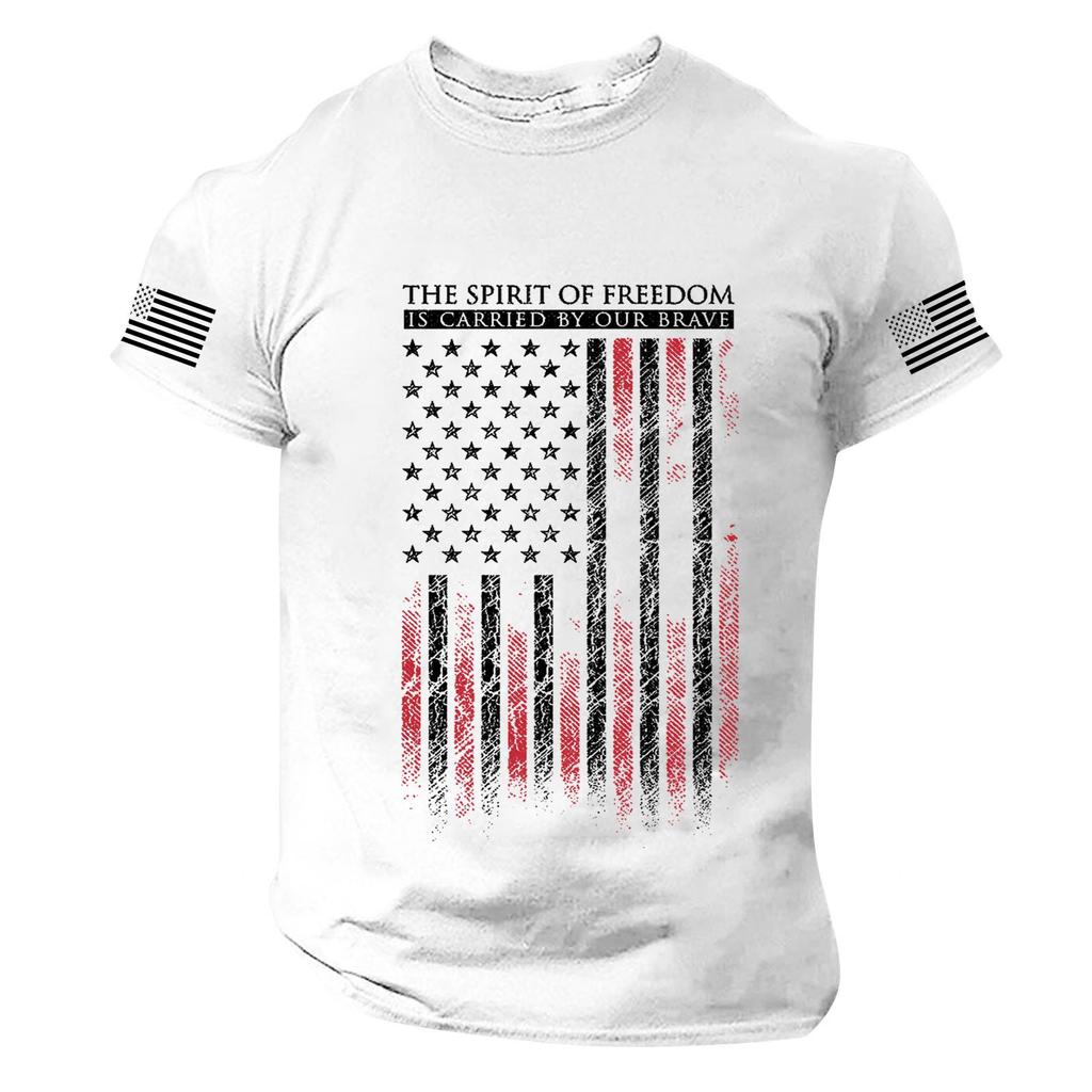 Men's Independence Day Printed Short Sleeve T-Shirt - Casual Fashion Top for Summer