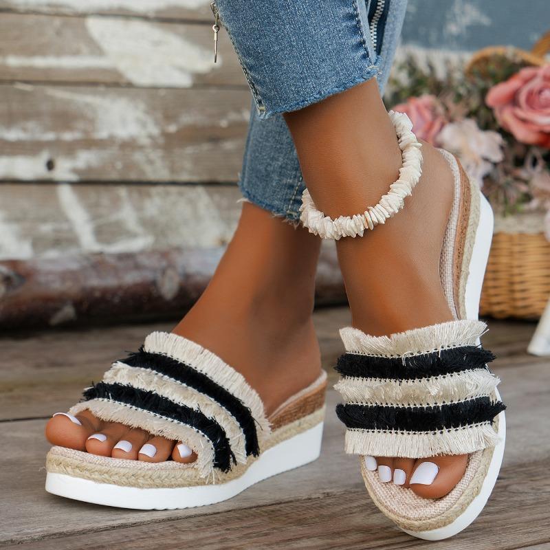 Women's Slippers Luxury Designer Flat Slippers Womens Bohemian Vacation Casual Slides Women Platform Slippers Beach Ladies Shoes