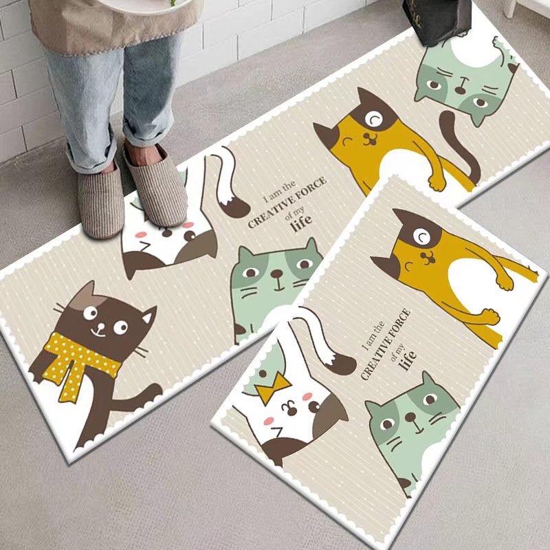 Cute Animal Kitchen Floor Mat - Absorbent & Anti-Slip Long Carpet for Home Entrance