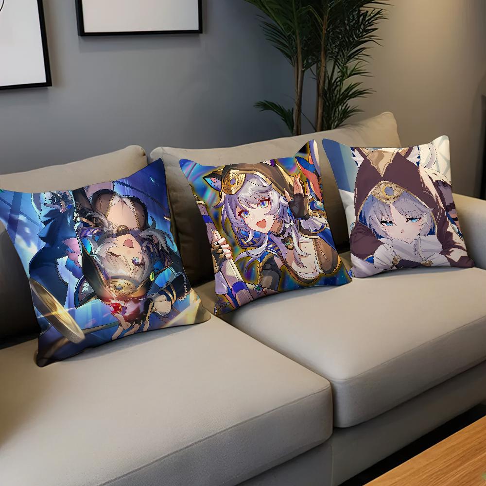 Game Cute Honkai Star Rail Cipher Cushion Cover Comfortable Soft Pillow Case for Sofa Living Room Home  Decor Protective Covers