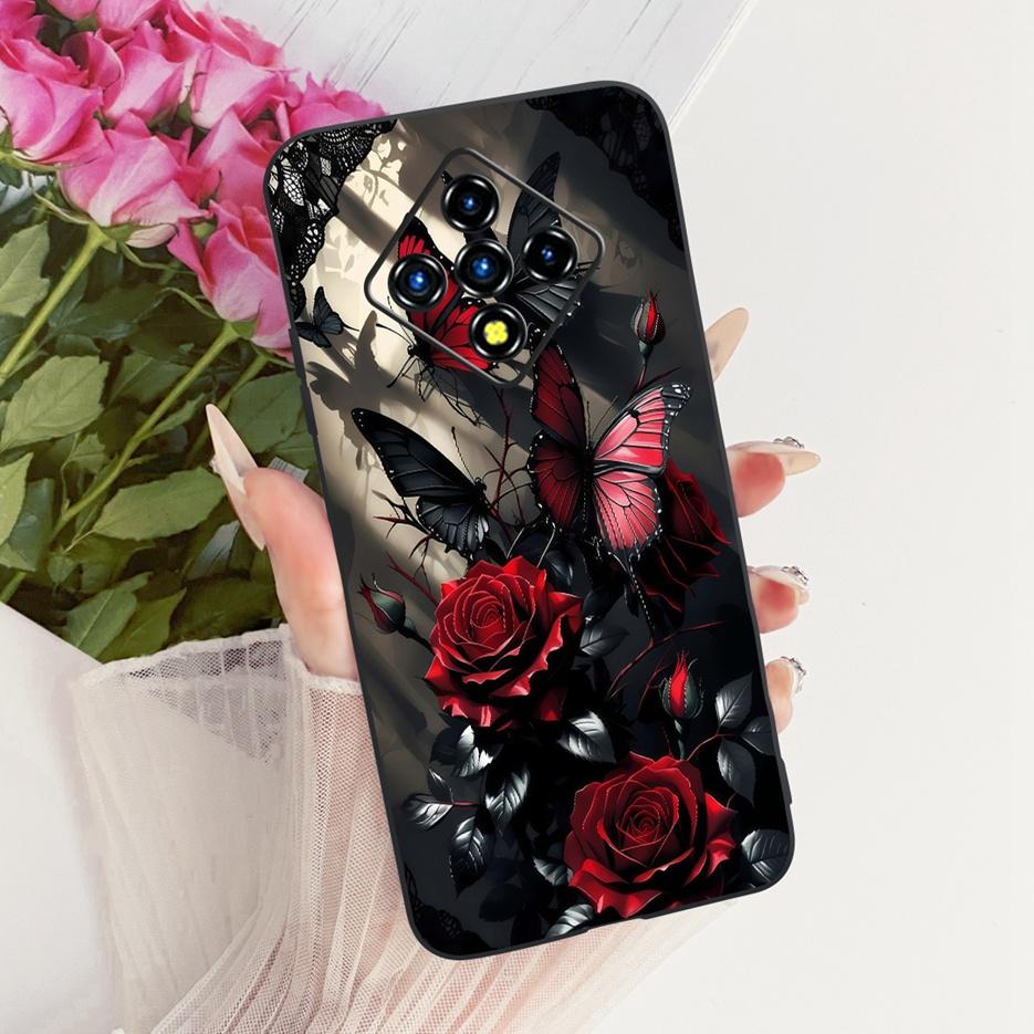 For Infinix Zero 8 Case X687 Stylish Flowers Butterfly Painted Cover Soft Slim Phone Case For Infinix Zero 8i Zero8 i X687B Bags