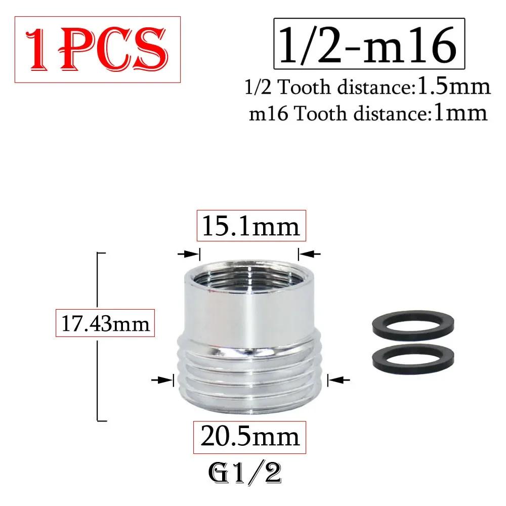 Mässing 1/2 x M16 M18 M20 M22 M24 M28 Gänganslutning Silver Krananslutningar Vattenrenare Tillbehör Köksvattenkran Adapter