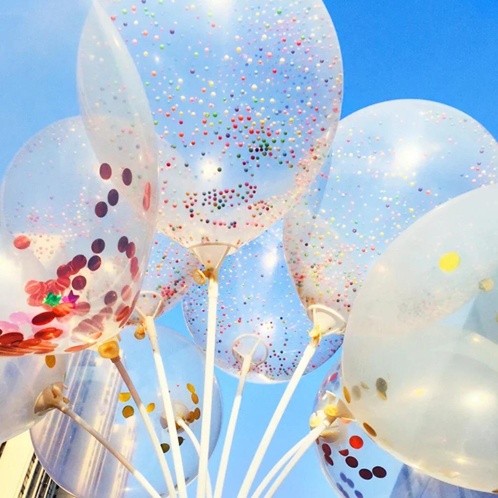 12-calowy lateksowy przezroczysty balon z konfetti w kształcie gwiazdek, metaliczne balony foliowe z konfetti, deszcz konfetti, dekoracja na przyjęcie urodzinowe, ślub