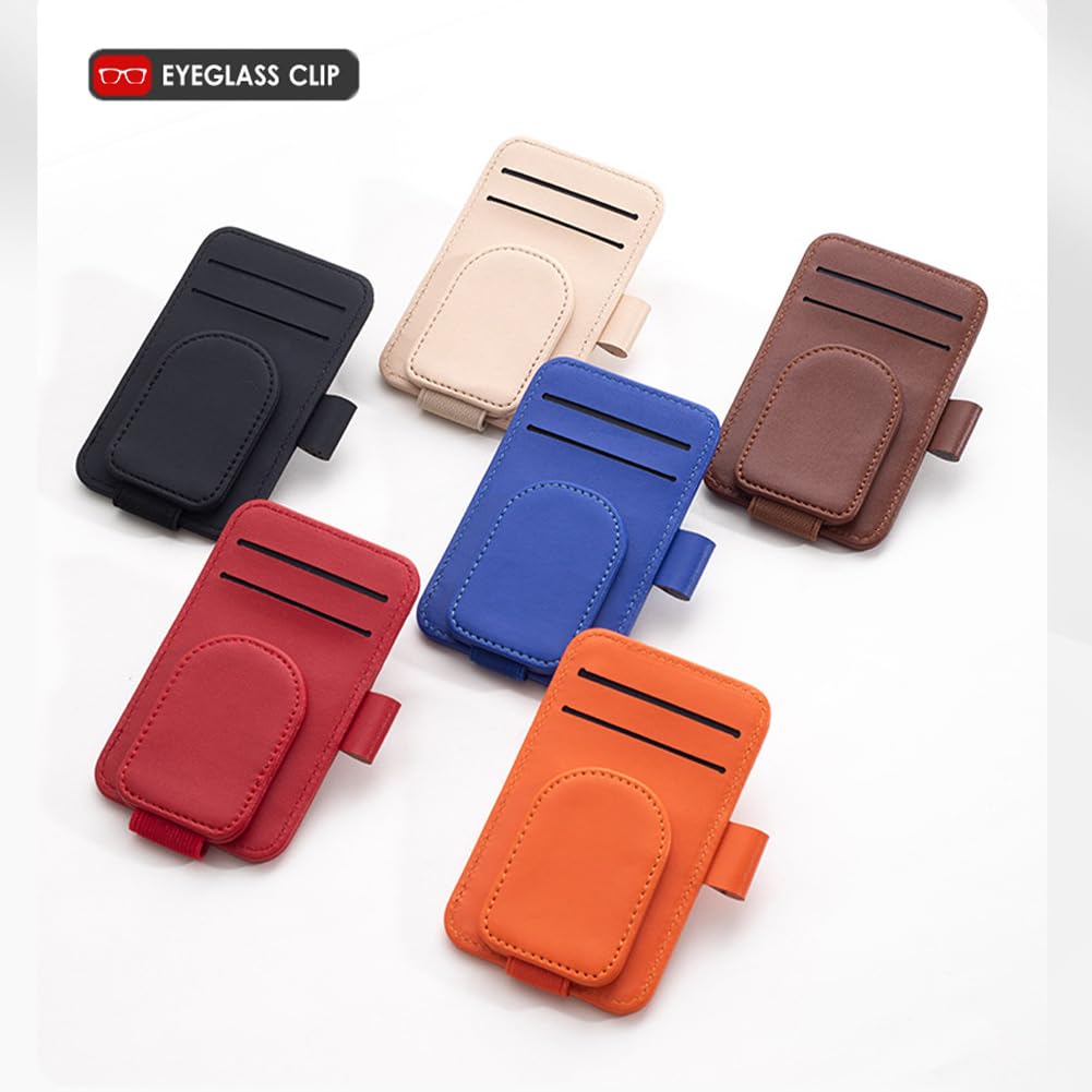 DURASIKO Car Eyeglasses Holder with Pen Car Sun Visor Small Car Eyeglasses Easy to Convenient Storage Clip for and Black Holder, Pocket, Clip,