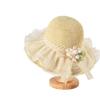 Summer  Lace-Trimmed Straw Hat With Flower Decoration Large Brim Sun Protection Hat Beach Hat For Women On Seaside Vacation