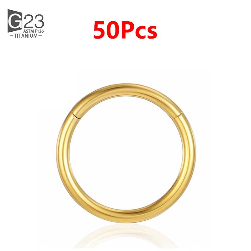 10pcs/50Pcs G23 Titanium Nose Piercing Hinged Segment Hoop Ring For Women Men Septum Clicker Ear Helix Earring Piercing Jewelry