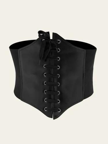 New Corset Black Wide Belts Pu Leather Punk Slimming Body Belts for Women Gothic Clothing Underbust Elastic Bustier Dress Girdle