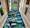 3D Scenic Green Long Corridor Carpets Living Room Decor Non-slip Easy Cleaning Hallway Floor Mat Lobby Carpet Stair Area Rug