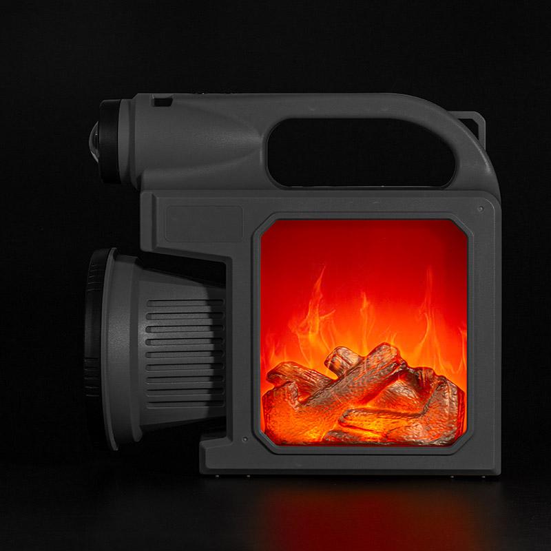 Simulated Flame Lantern Solar Rechargeable Searchlight Power Bank Function Portable Outdoor Camping Waterproof Emergency Light